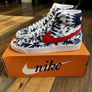 Nike Blazer Mid 77 Vintage Red White Blue Shoes Sneakers Tie Dye CZ7874 Mens 11